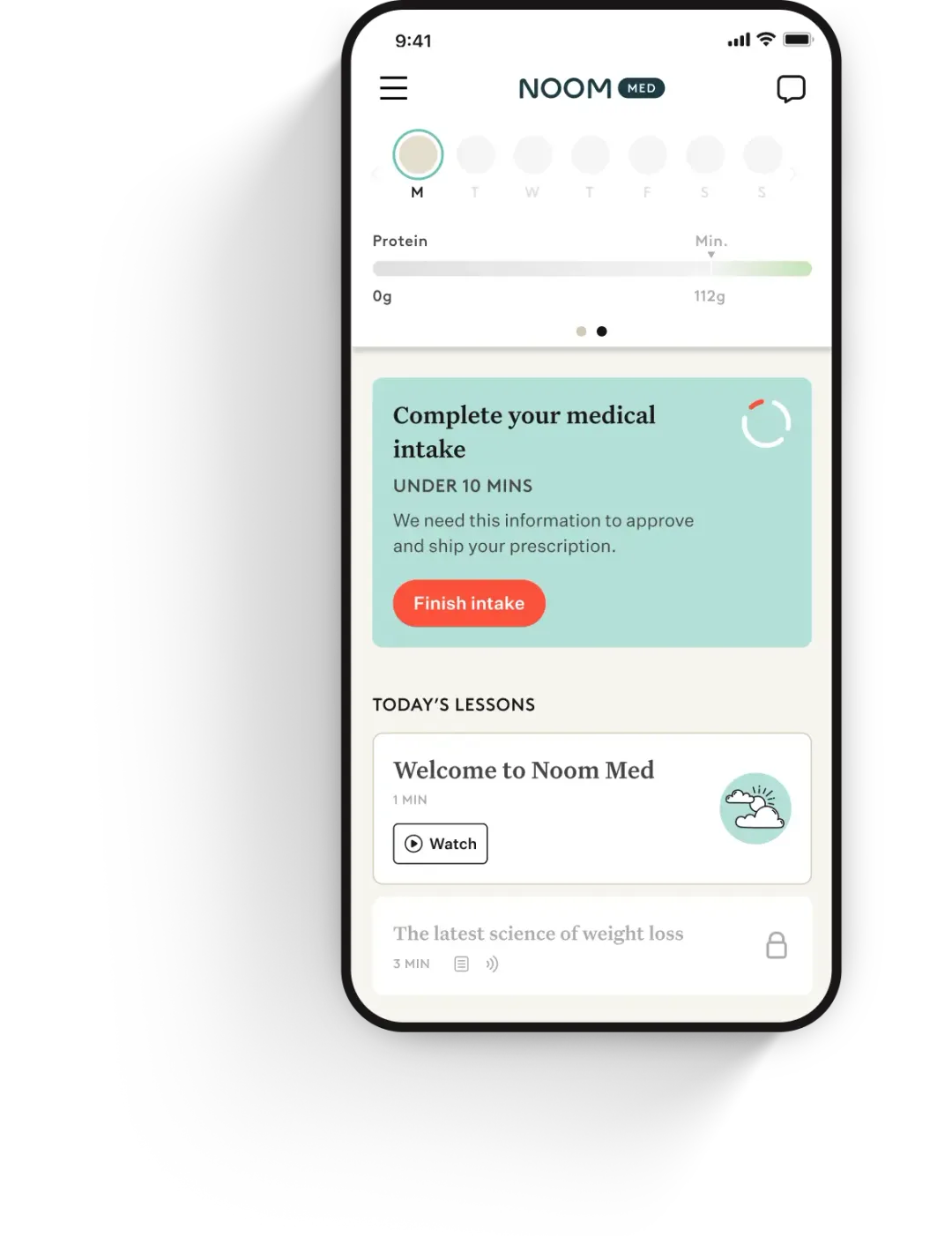 Person filling out the Noom intake survey on a phone